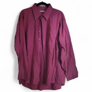 Van Heusen Mens Button Down Dress Shirt Maroon Size XXL #4